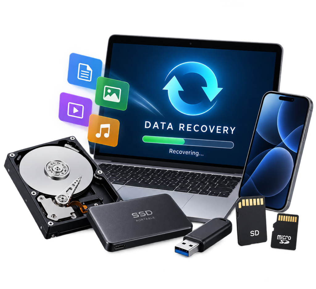 Data recovery service for computers, phones, and storage devices